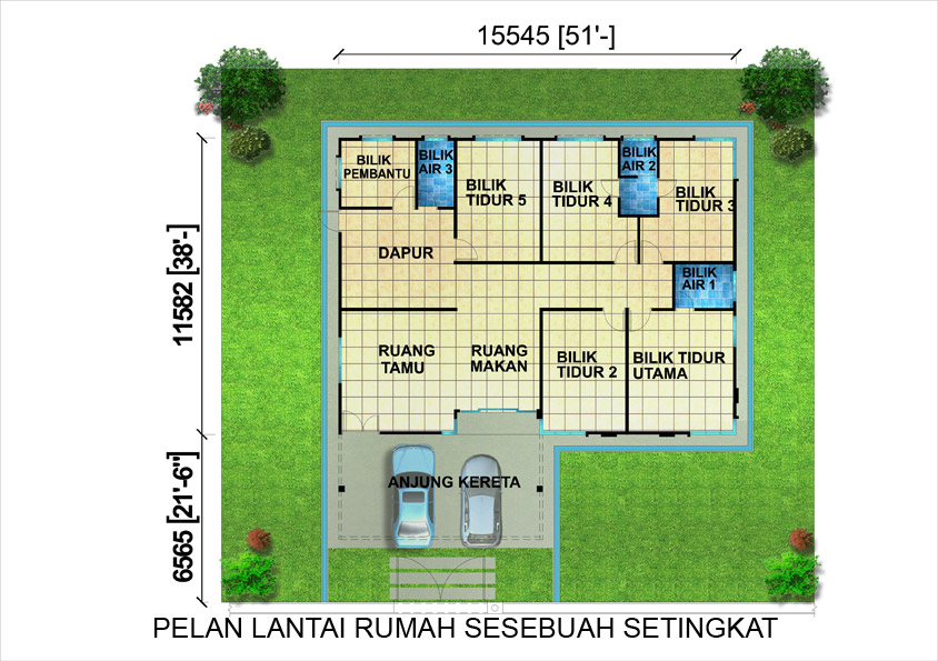 Pelan Rumah Banglo Setingkat Setengah Desain Bilik Rumah